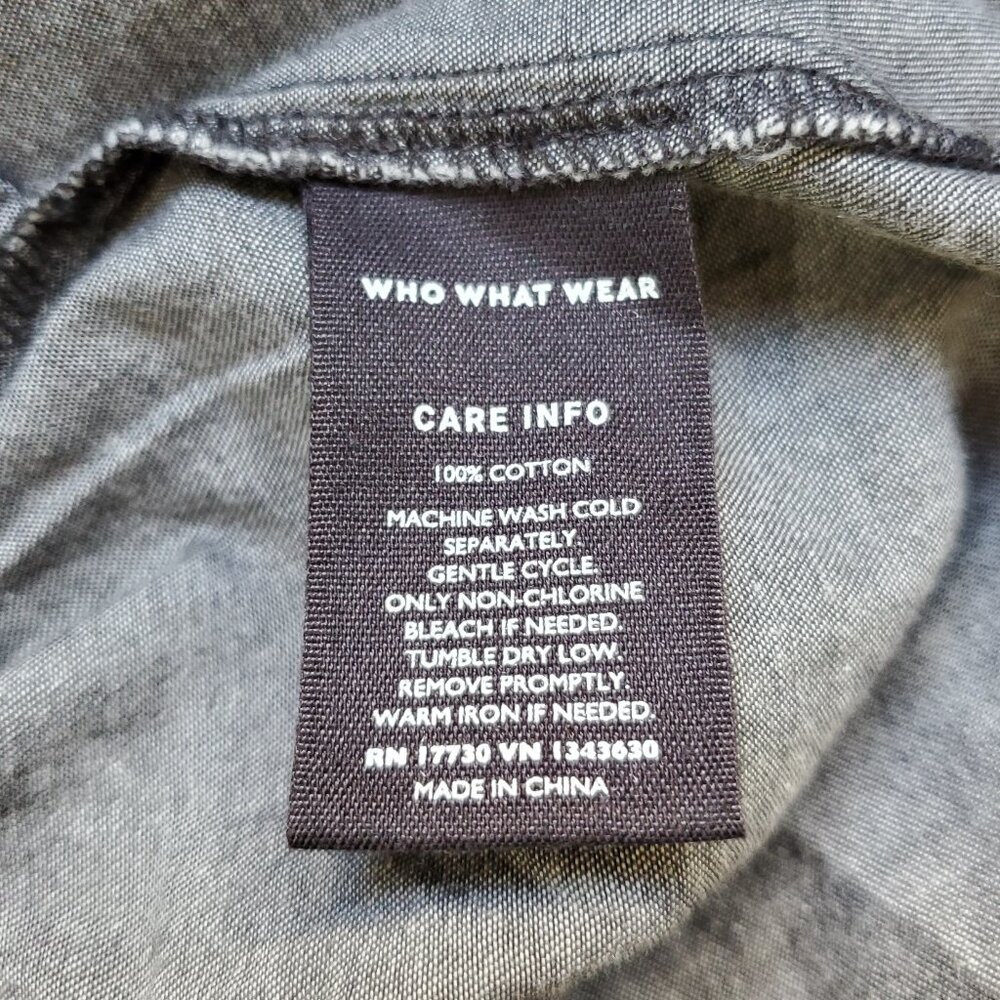 Who What Wear Black Acid Wash Faux Wrap Mini Dress XS - Picture 6 of 8